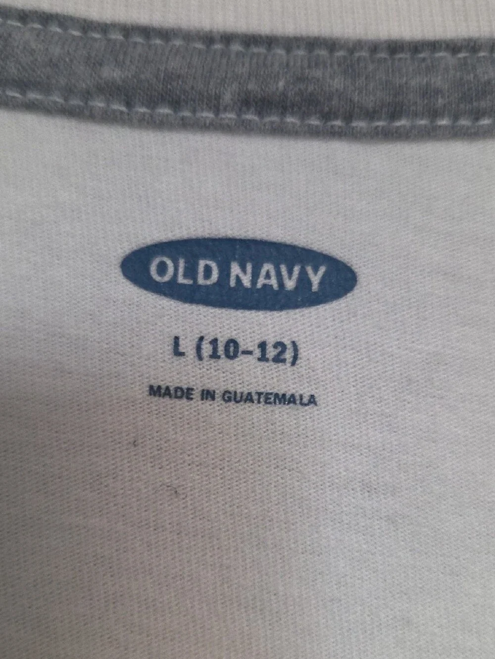 Old Navy White Long-Sleeve Tee with Space Baseball Graphic